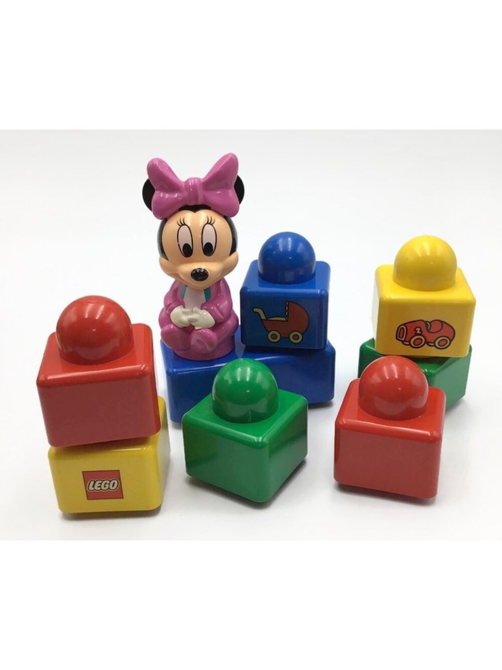 LEGO Duplo Primo Baby Minnie Mouse Blocks Lot Vintage 8 Pc #2592